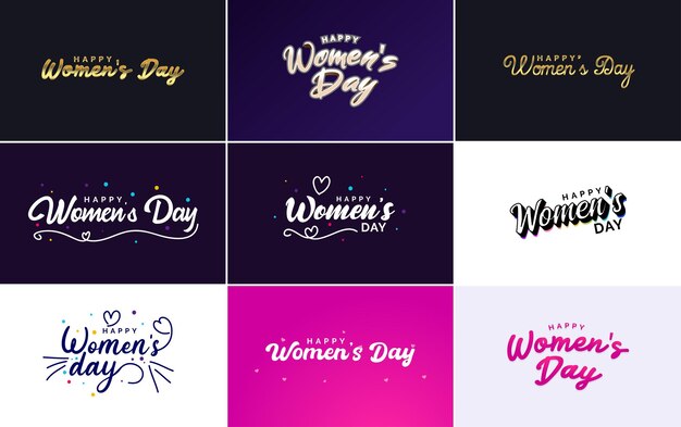 International Women's Day lettering with a love shape suitable for use in cards invitations banners posters postcards stickers and social media posts