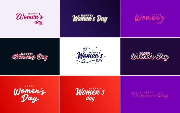 International women's day lettering with a love shape suitable for use in cards invitations banners posters postcards stickers and social media posts