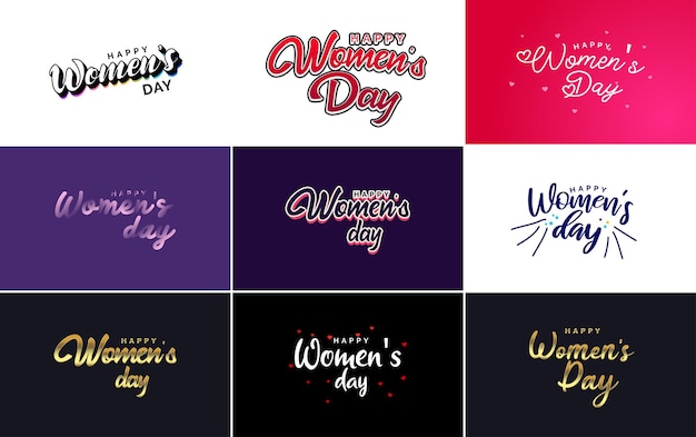 Free vector international women's day vector hand written typography background