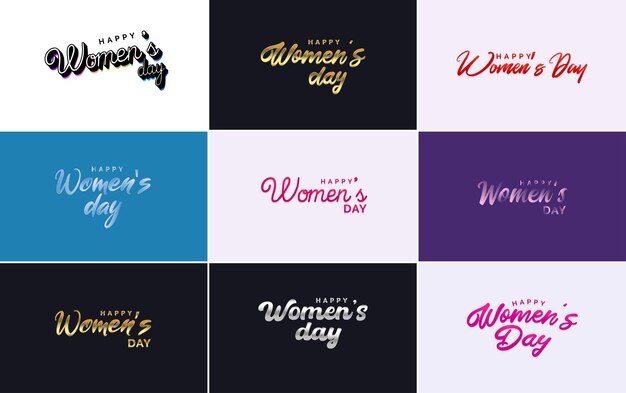 International women's day vector handwritten typography background