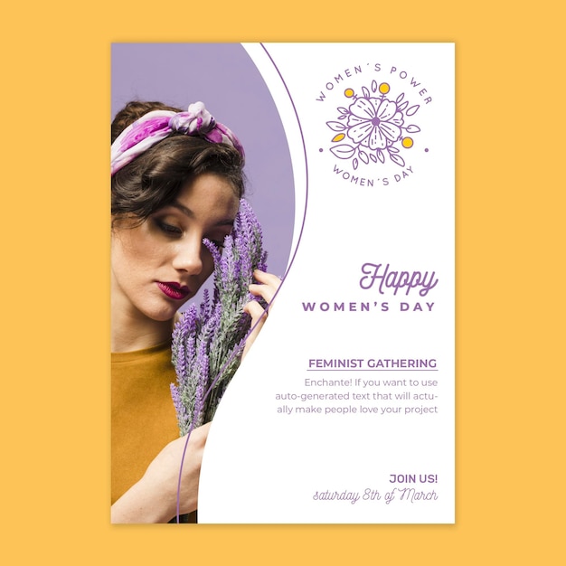 Free vector international women's day vertical poster template