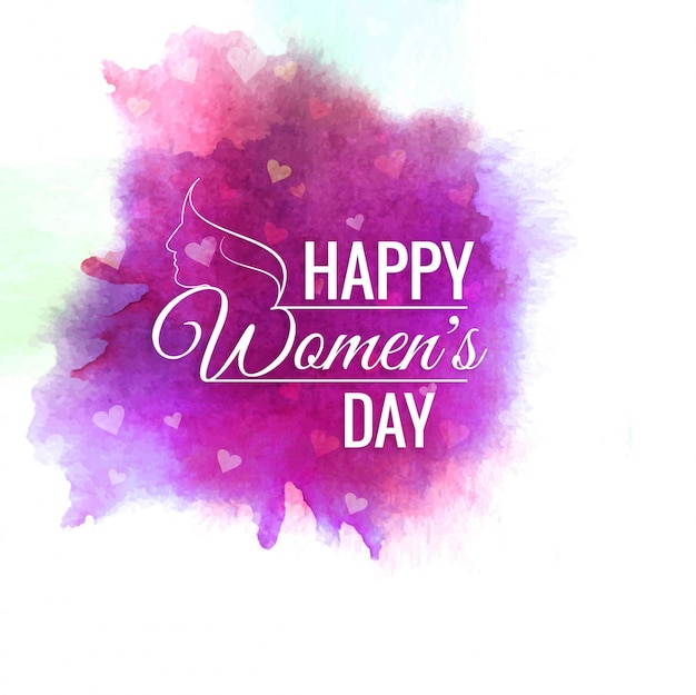 Free vector international women's day, watercolor stains background