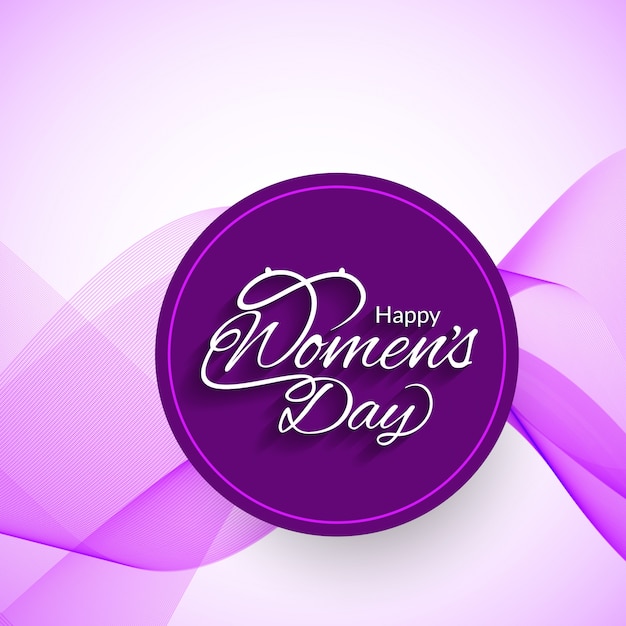 International women's day, wavy purple background