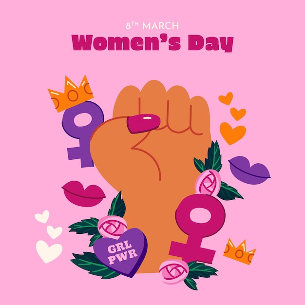 International womens day background illustration