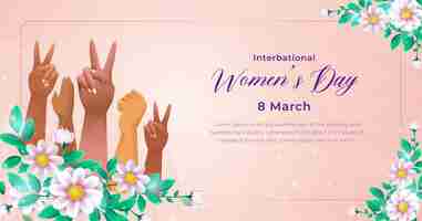 Free vector international womens day facebook post banner illustration design template