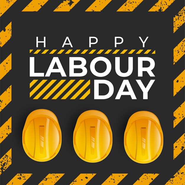 International Workers' Day celebration with Yellow safety hard hat