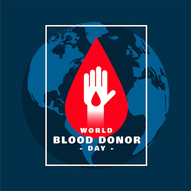 Vettore gratuito progettazione del manifesto di concetto di giornata mondiale dei donatori di sangue