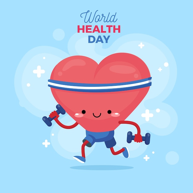 Бесплатное векторное изображение Тема международного дня здоровья