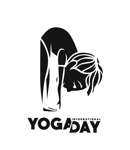Международный день йоги 21 июня Векторная иллюстрация