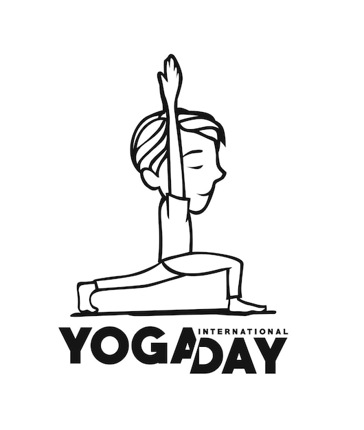 Giornata internazionale dello yoga 21 giugno illustrazione vettoriale