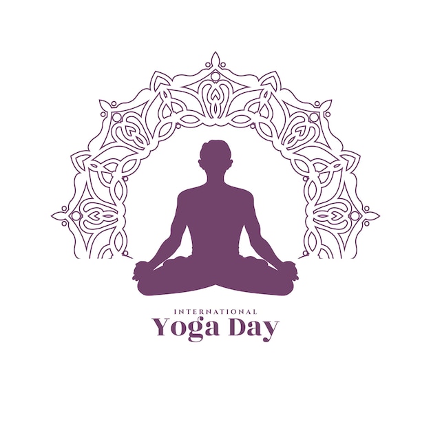 Free vector international yoga day ethnic decorative background design