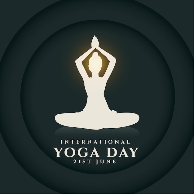 Free vector international yoga day event background for health fitness