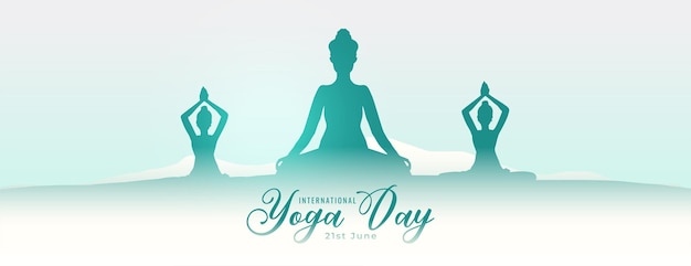 Free vector international yoga day event poster for inner peace and calm