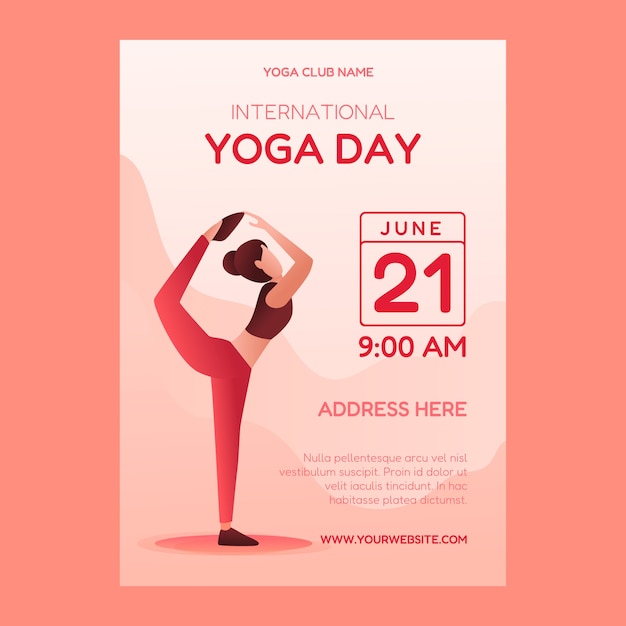 Free vector international yoga day gradient poster or flyer