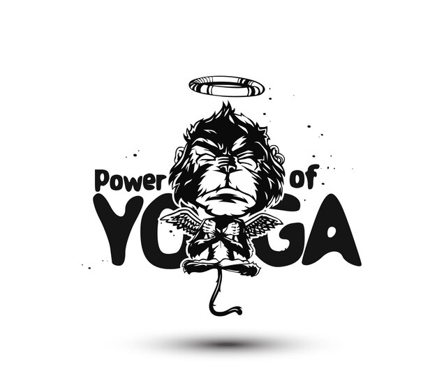 International Yoga Day Meditation Monkey 21st june Vector illustration