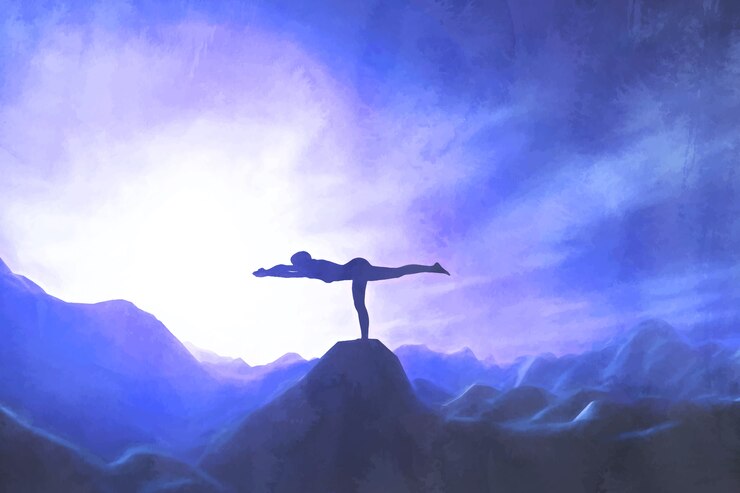 Free Vector international yoga day watercolor background