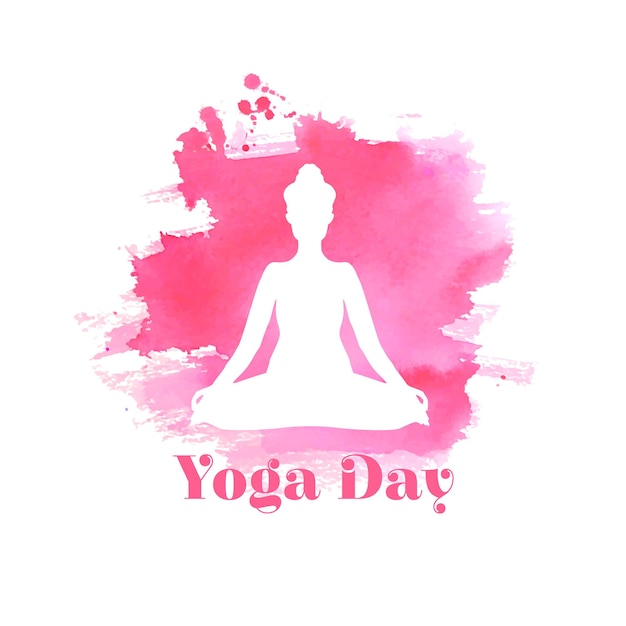 International yoga day watercolor poster design