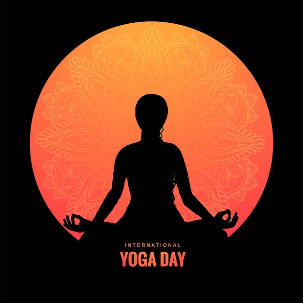 Giornata internazionale dello yoga sulla donna seduta in posa yoga