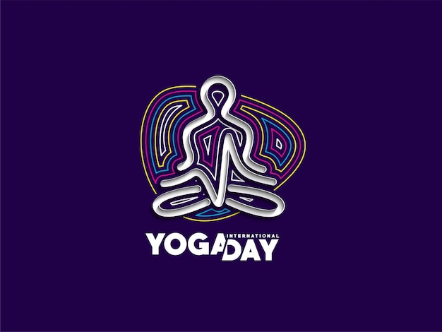 Free vector international yoga day young boy meditates post ad banner vector illustration