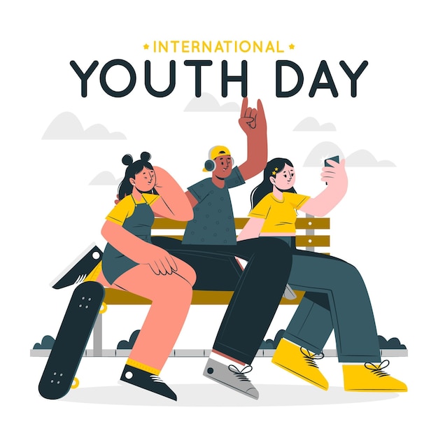 International youth day concept illustration