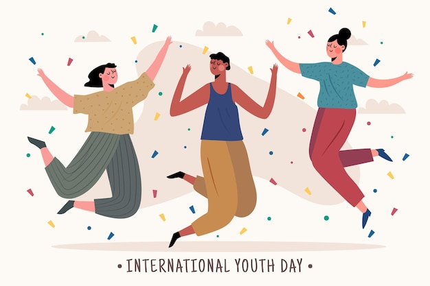 Free vector international youth day illustration