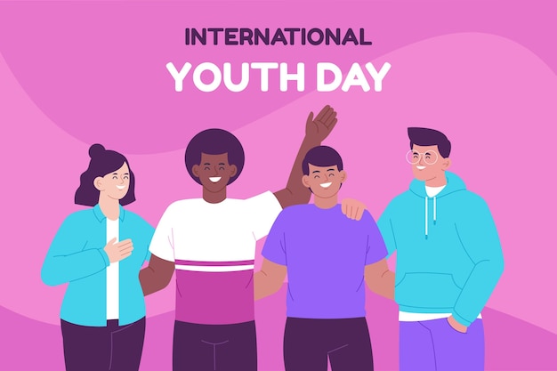 Free vector international youth day illustration