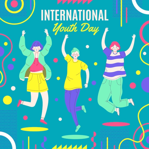 Free vector international youth day illustration