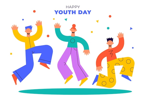 Free vector international youth day illustration