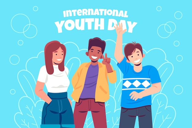 Vettore gratuito illustrazione della giornata internazionale della gioventù
