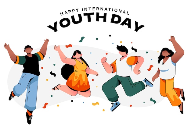 Free vector international youth day illustration