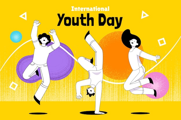 Free vector international youth day illustration