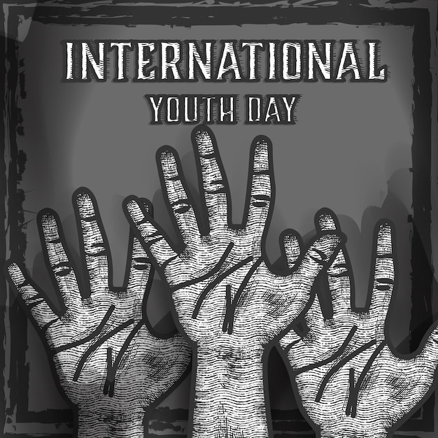 Vettore gratuito illustrazione vettoriale della giornata internazionale della gioventù