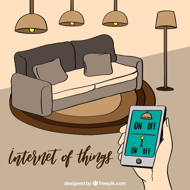 Internet background of things in the living room