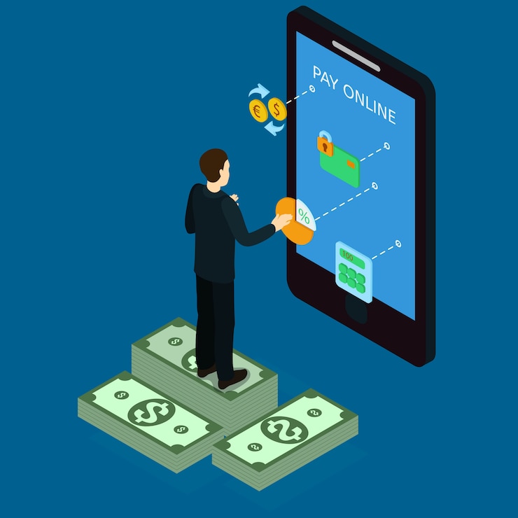 Free Vector internet banking isometric concept