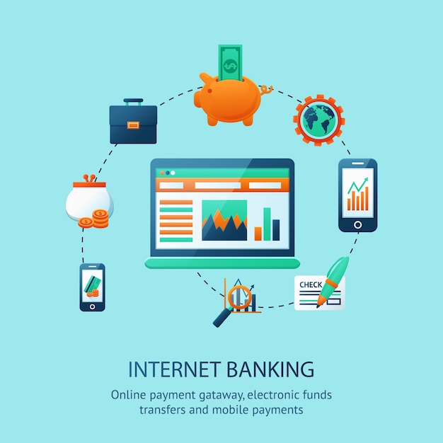 Free vector internet banking poster