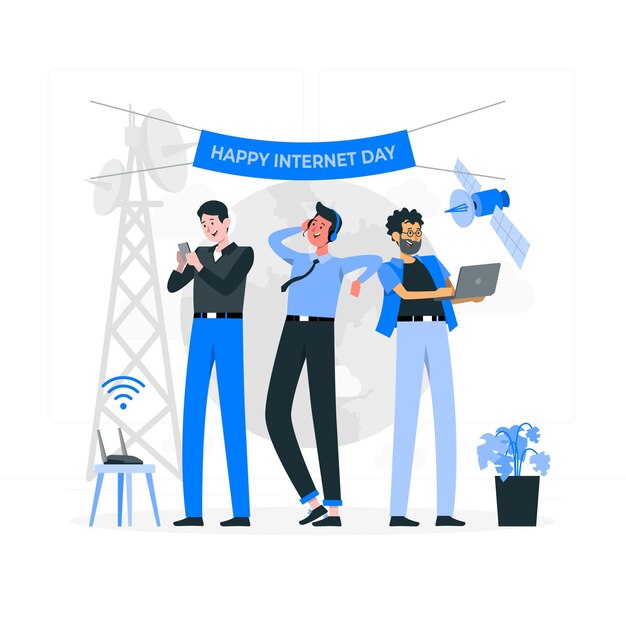 Free vector internet day concept illustration