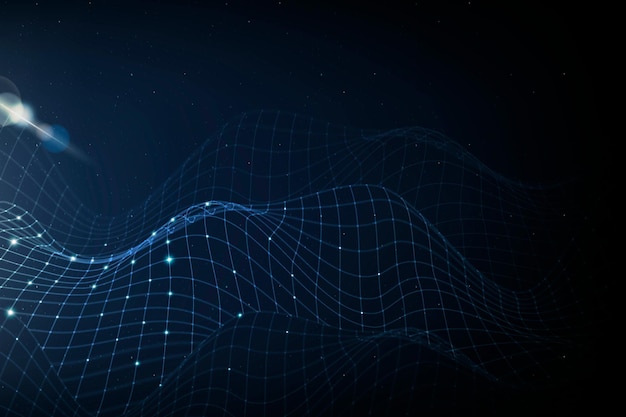 Бесплатное векторное изображение Фон сетевых технологий интернета с синей цифровой волной