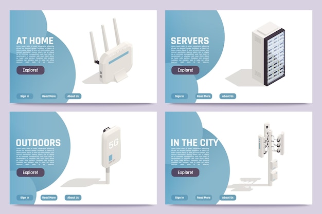 Free vector internet providers web banner set