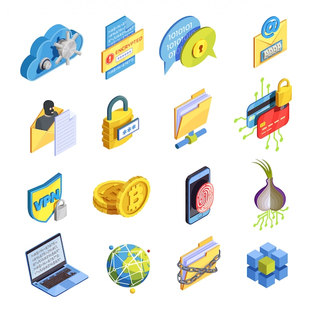 Free vector internet security icon set