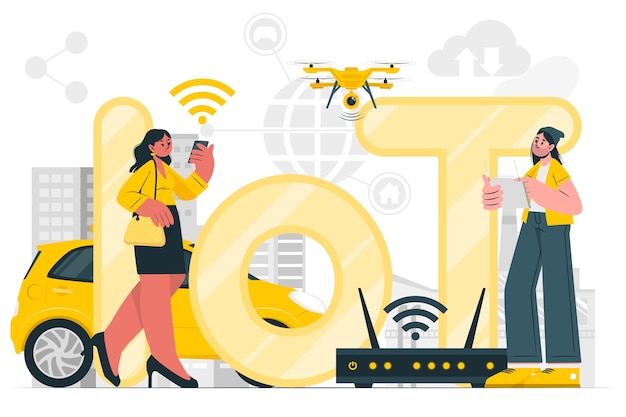 Free vector internet of things concept illustration