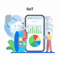 Free vector internet of things online service or platform idea of smart wireless electronics modern global technology iiot flat vector illustration