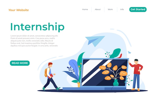 Internship job home page