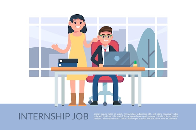 Free vector internship job illustration