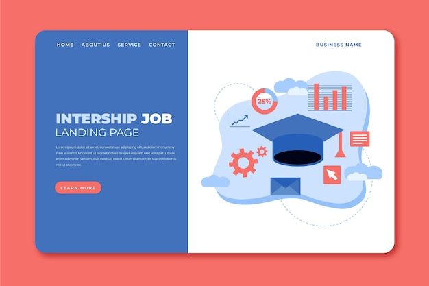 Internship job landing page template