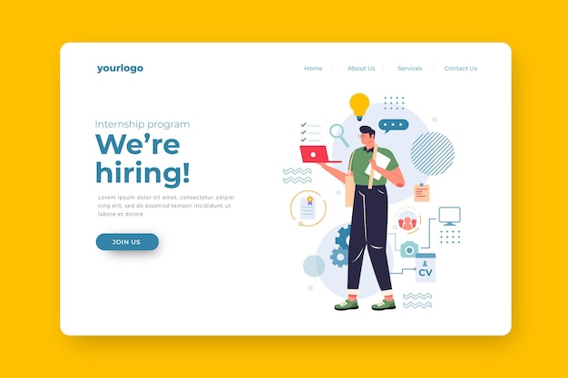 Internship job landing page