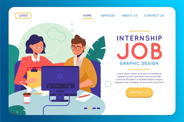 Internship job landing page