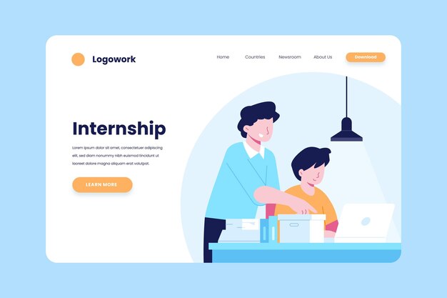 Internship job landing page