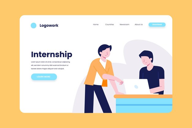 Internship job landing page