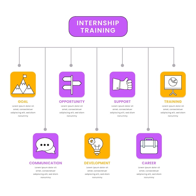Бесплатное векторное изображение Инфографика обучения стажировки