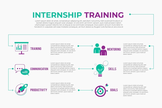 Free vector internship training infographic